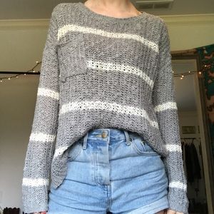 Grey and White striped sweater from The Classic